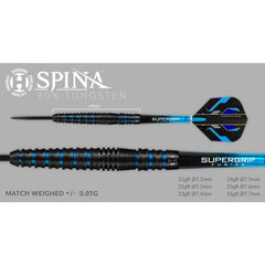 Mängunool Harrows Spina Black 90% Steeltip, 3 tk., must, sinine hind ja info | Noolemängud | hansapost.ee