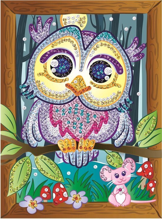 Teemantmosaiik Sequin Art Hoot the Owl, 25 x 34 cm hind ja info | Teemantmaalide komplektid | hansapost.ee