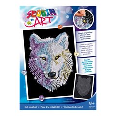 Teemantmosaiik Sequin Art Snow Wolf, 25 x 34 cm hind ja info | Teemantmaalide komplektid | hansapost.ee
