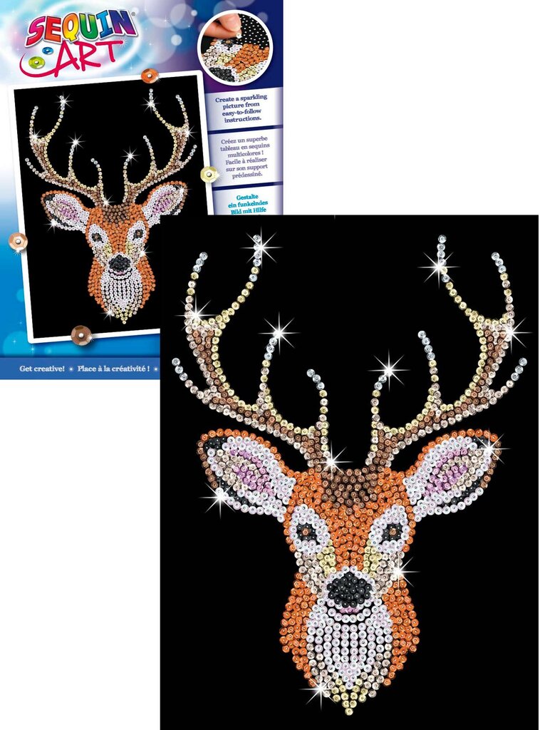 Teemantmosaiik Sequin Art Stag Head, 25 x 34 cm hind ja info | Teemantmaalide komplektid | hansapost.ee