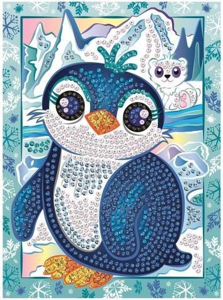 Teemantmosaiik Sequin Art Pip the Penguin, 25 x 34 cm hind ja info | Teemantmaalide komplektid | hansapost.ee