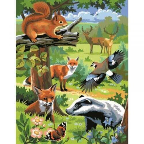 Maalimine numbrite järgi KSG Woodland Animals, 30 x 23 cm, 2 tk. цена и информация | Maalimiskomplektid numbrite järgi | hansapost.ee