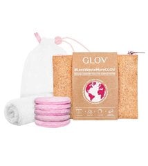 Komplekt Glov LessWasteMoreGlov: meigieemalduspadjad 5 tk + rätik + kott + kosmeetikakott hind ja info | Näopuhastusvahendid | hansapost.ee