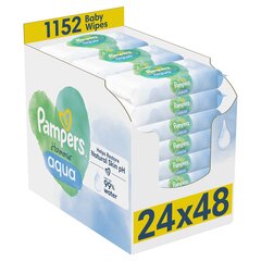 Niisked beebisalvrätikud PAMPERS Harmonie Aqua Pure, 1152 tk price and information | Niisked salvrätikud lastele | hansapost.ee