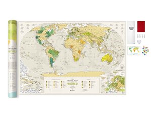 Kraabitav reisikaart Geograghy World hind ja info | Maakaardid | hansapost.ee