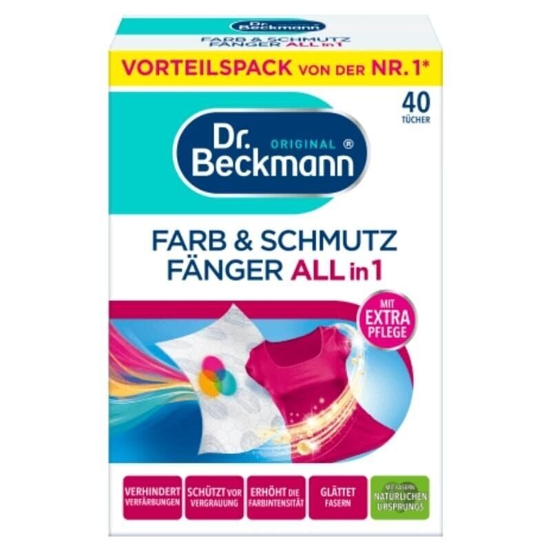 Värvi- ja mustusekogumise lapid 3in1 Dr. Beckmann 40 tk цена и информация | Pesuvahendid | hansapost.ee