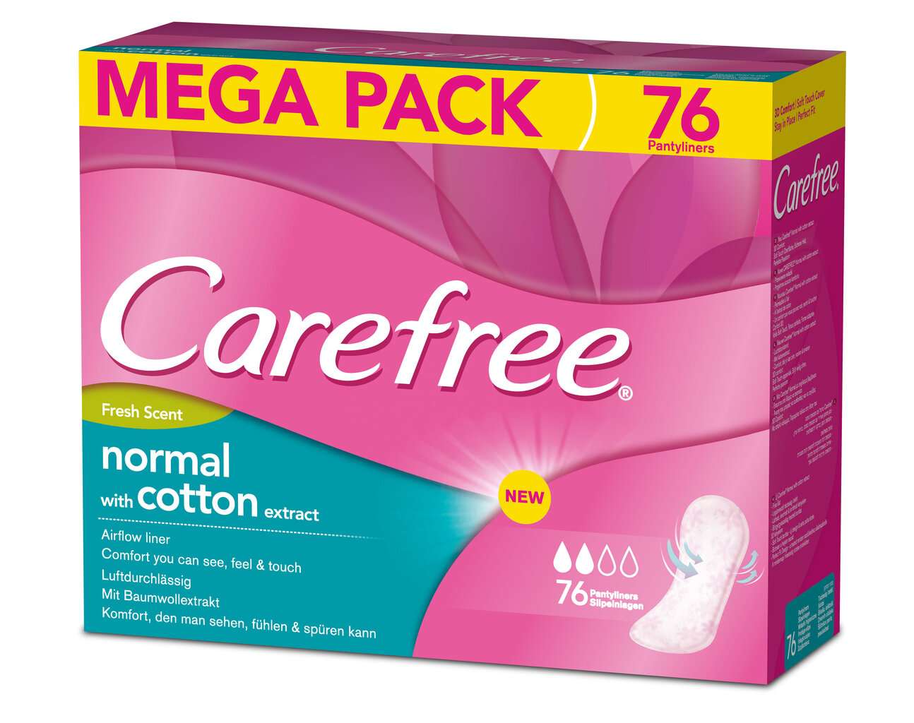 Pesukaitsmed CAREFREE Cotton Fresh, 76 tk цена и информация | Tampoonid, hügieenisidemed ja menstruaalanumad | hansapost.ee