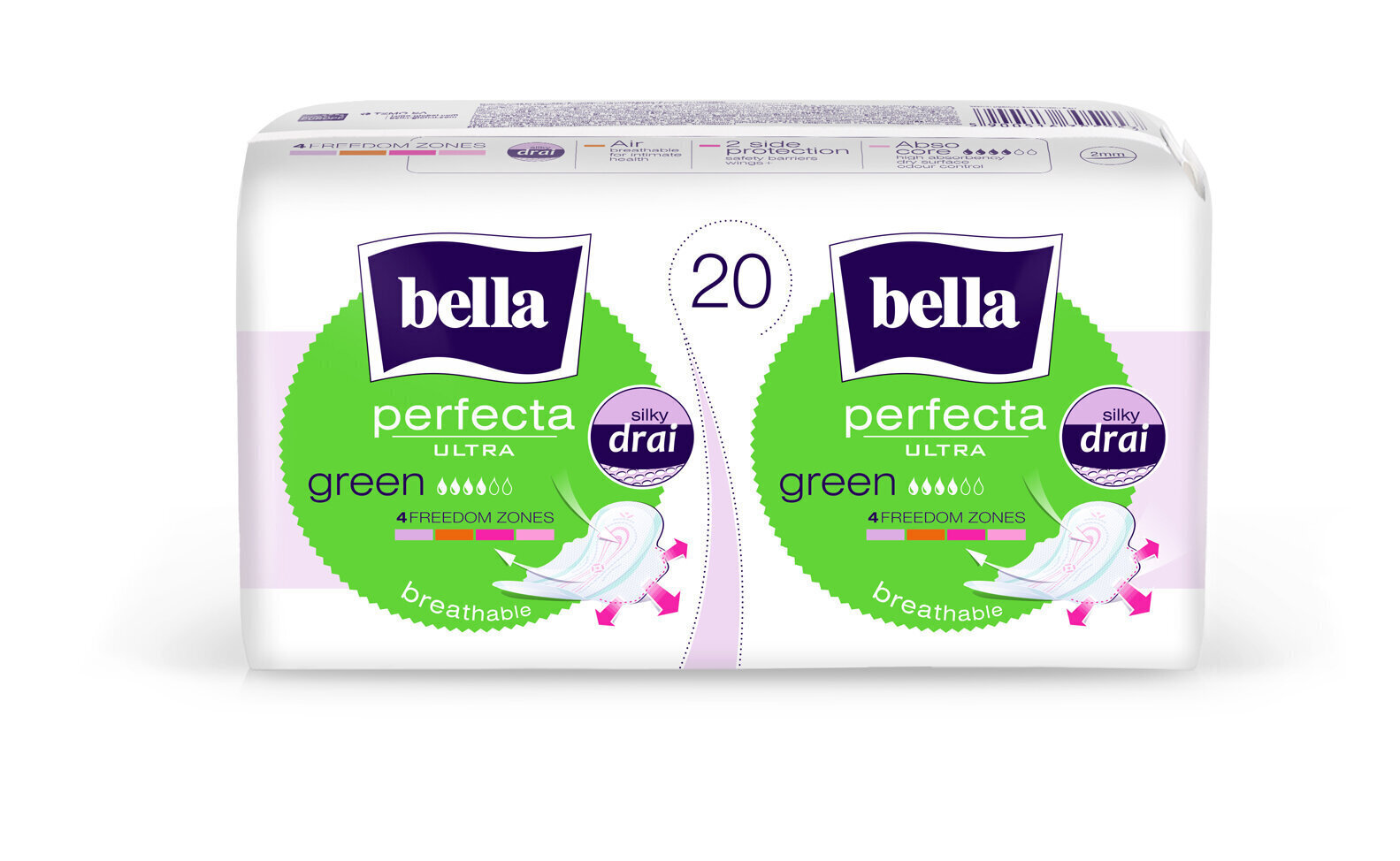 Hügieenisidemed BELLA PERFECTA Ultra Green New, 20 tk цена и информация | Tampoonid, hügieenisidemed ja menstruaalanumad | hansapost.ee