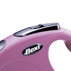Flexi automaatne rihm New Classic S, roosa, 5 m hind ja info | Jalutusrihmad koertele | hansapost.ee