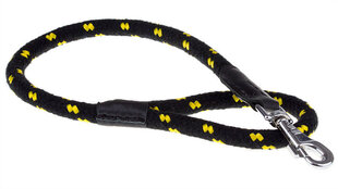 Поводок короткий Amibelle, черный с желтыми элементами, 65 см цена и информация | Поводки для собак | hansapost.ee
