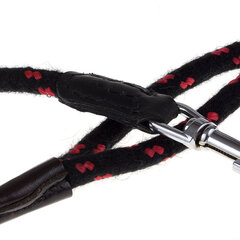 Lühike jalutusrihm Amibelle, must punaste elementidega, 65 cm hind ja info | Jalutusrihmad koertele | hansapost.ee