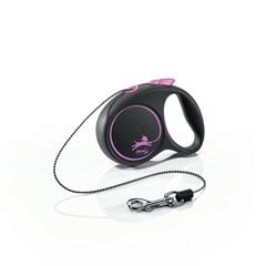 Flexi автоматический поводок Black Design XS, розовый, 3 года цена и информация | Поводки для собак | hansapost.ee