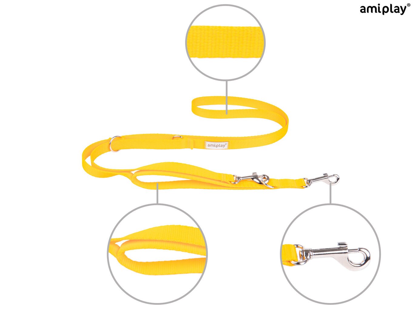 Reguleeritav jalutusrihm Amiplay 7 in 1 Samba, L, Yellow hind ja info | Jalutusrihmad koertele | hansapost.ee