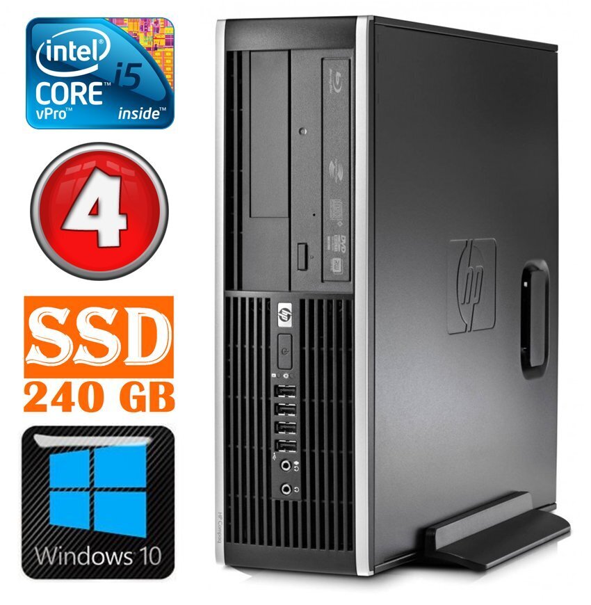 HP 8100 Elite SFF i5-650 4GB 240SSD DVD WIN10 цена и информация | Lauaarvutid | hansapost.ee