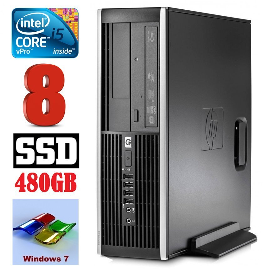 HP 8100 Elite SFF i5-650 8GB 480SSD DVD WIN7Pro цена и информация | Lauaarvutid | hansapost.ee