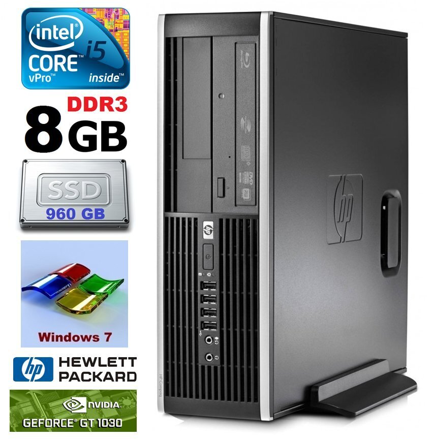HP 8100 Elite SFF i5-650 8GB 960SSD GT1030 2GB DVD WIN7Pro цена и информация | Lauaarvutid | hansapost.ee