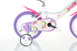 Tüdrukute jalgratas Bimbo Bike 14", valge/lilla цена и информация | Jalgrattad | hansapost.ee