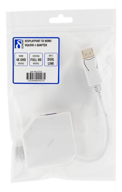 Deltaco DP-MULTI5, DVI, HDMI, VGA, DisplayPort, 0.2m цена и информация | USB adapterid ja jagajad | hansapost.ee