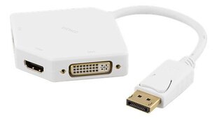 Deltaco DP-MULTI5, DVI, HDMI, VGA, DisplayPort, 0.2m hind ja info | USB adapterid ja jagajad | hansapost.ee