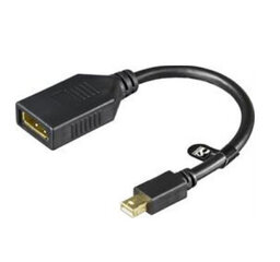 Deltaco MDP-DP1, Mini DisplayPort, DisplayPort, 0.2m hind ja info | Juhtmed ja kaablid | hansapost.ee