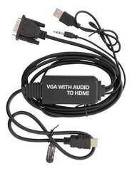 Deltaco VGA-HDMI17, VGA, HDMI, USB, Minijack, 2м цена и информация | Кабели и провода | hansapost.ee
