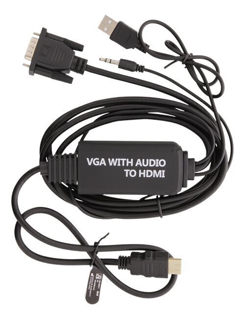 Deltaco VGA-HDMI17, VGA/HDMI/USB-A/Aux 3.5 mm, 2 m hind ja info | Juhtmed ja kaablid | hansapost.ee