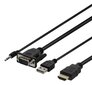 Deltaco VGA-HDMI17, VGA, HDMI, USB, Minijack, 2m цена и информация | Juhtmed ja kaablid | hansapost.ee