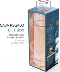 „Quokka“ srautas - stiklo suapvalintas butelis su silikono dangteliu 660 ml (vidinės vandens gėlės) цена и информация | Фляги для воды | hansapost.ee