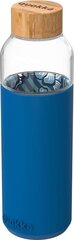 „Quokka“ srautas - stiklo suapvalintas butelis su silikono dangteliu 660 ml (vidinės vandens gėlės) цена и информация | Фляги для воды | hansapost.ee