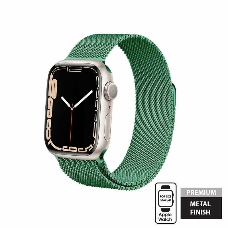 Crong Milano Steel, Apple Watch 38/40/41mm (smaragdroheline) цена и информация | Nutikellade aksessuaarid ja tarvikud | hansapost.ee