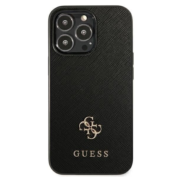 GUESS Saffiano 4G Small Metal Logo - Iphone 13 Pro Max , must цена и информация | Telefonide kaitsekaaned ja -ümbrised | hansapost.ee