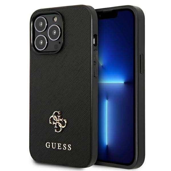 GUESS Saffiano 4G Small Metal Logo - Iphone 13 Pro Max , must цена и информация | Telefonide kaitsekaaned ja -ümbrised | hansapost.ee