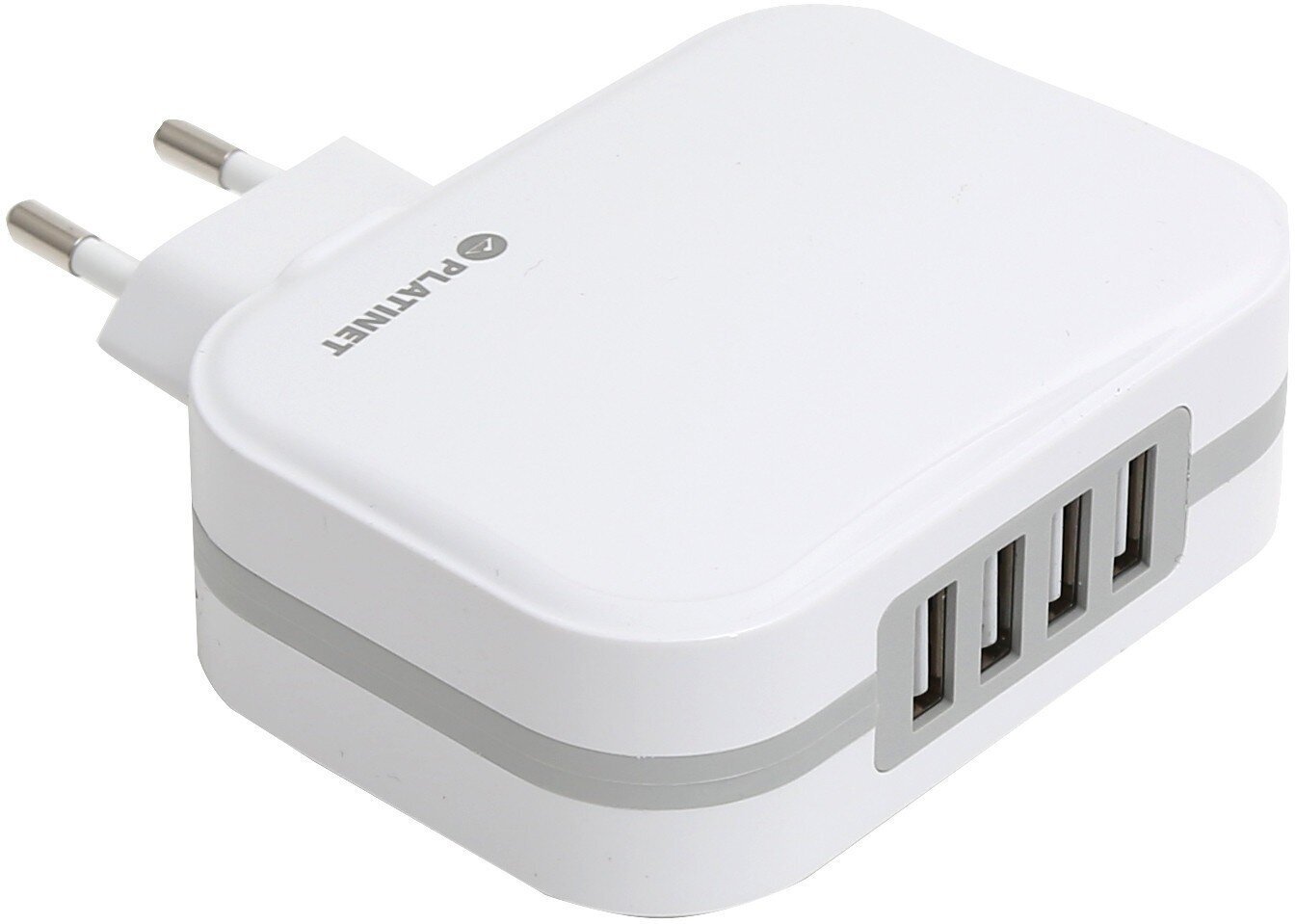Platinet USB laadija + kaabel 4xUSB 6800mA, valge (43724) цена и информация | Laadijad mobiiltelefonidele | hansapost.ee