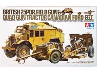 Tamiya - British 25pdr.field gun & Quad gun tractor Canadian Ford F.G.T., 1/35, 35044 цена и информация | Конструкторы и кубики | hansapost.ee