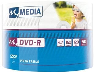 My Media DVD-R Wide Silver Inkjet Printable No ID Brand цена и информация | Виниловые пластинки, CD, DVD | hansapost.ee