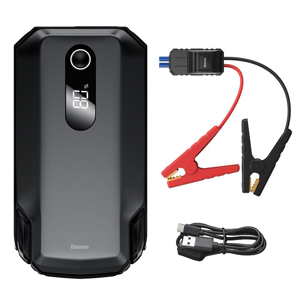 Baseus powerbank Power Starter Jump Starter device booster 2000mAh 12V (2000A / 1000A) + crocodile cables black (CGNL020001) hind ja info | Lisatarvikud | hansapost.ee