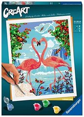 Ravensburger Polska Värvimisraamat CreArt Armunud flamingod hind ja info | Maalimiskomplektid numbrite järgi | hansapost.ee