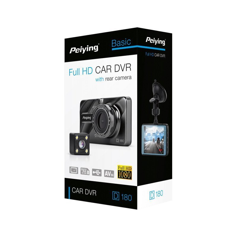 Peiying D180 Auto videosalvesti + tahavaatekaamera цена и информация | Pardakaamerad ja auto videokaamerad | hansapost.ee