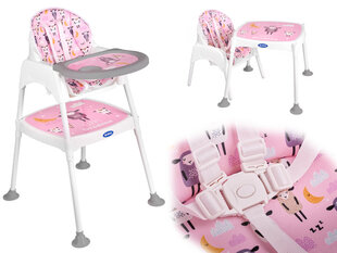 Высокий стул, столик, стул 3-в-1, розовый цена и информация | Обеденные стулья | hansapost.ee