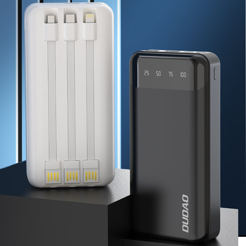 Dudao capacious powerbank with 3 built-in cables 20000mAh USB Type C + micro USB + Lightning black (Dudao K6Pro +) (Black) цена и информация | Akupangad | hansapost.ee
