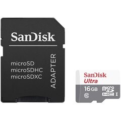 SanDisk Ultra MicroSDHC 16GB (+ SD Adapter) hind ja info | Fotoaparaatide mälukaardid | hansapost.ee