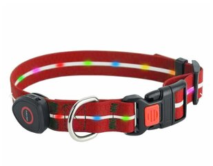 Helendav LED koera kaelarihm - signaalikelder MT7115 (punane) hind ja info | Koerte kaelarihmad ja traksid | hansapost.ee