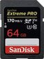 SanDisk Extreme Pro SDXC UHS-I 64 GB цена и информация | Fotoaparaatide mälukaardid | hansapost.ee