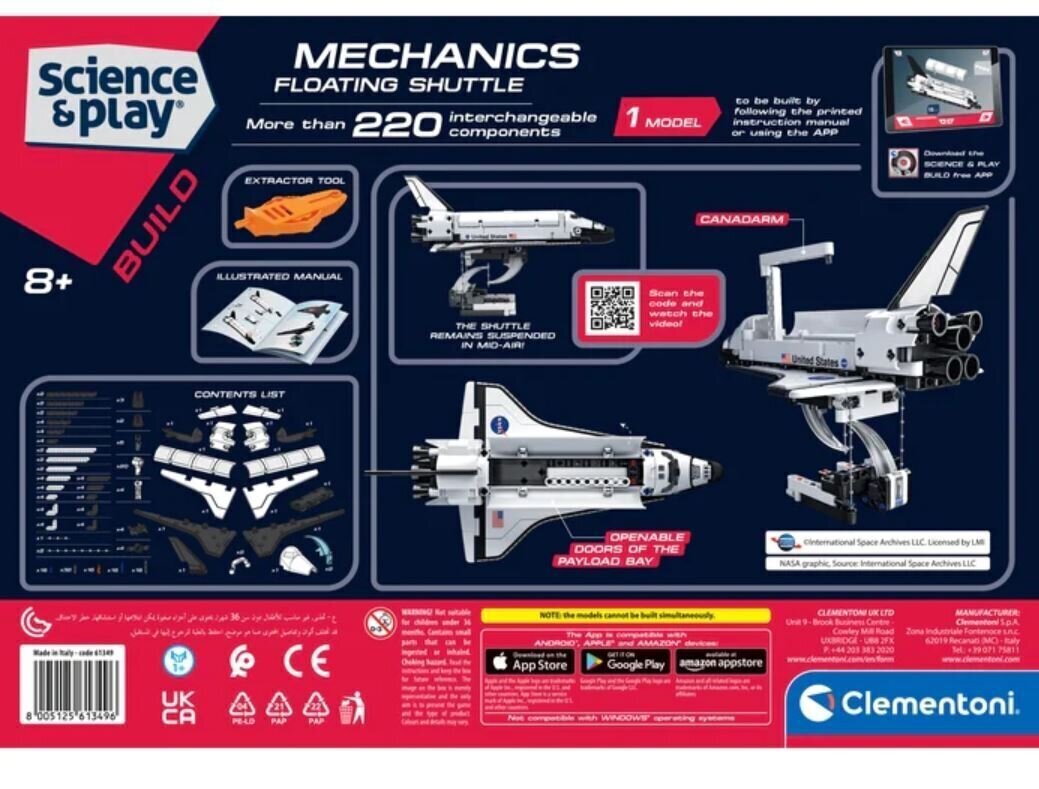 Kosmosesüstik CLEMENTONI SCIENTIFIC FUN 50710 MECHANICS hind ja info | Klotsid ja konstruktorid | hansapost.ee