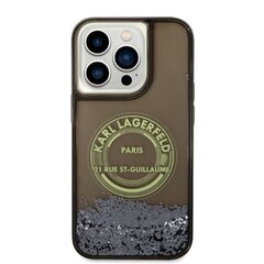 Karl Lagerfeld KLHCP14LLCRSGRK iPhone 14 Pro 6,1" czarny|black hardcase Liquid Glitter RSG hind ja info | Telefonide kaitsekaaned ja -ümbrised | hansapost.ee