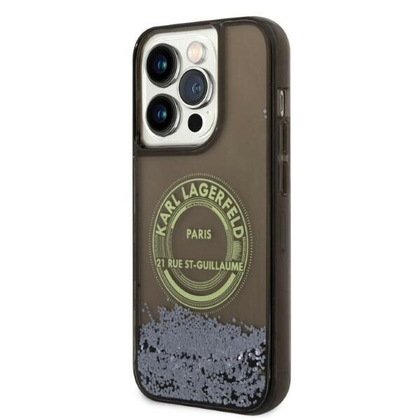 Karl Lagerfeld KLHCP14LLCRSGRK iPhone 14 Pro 6,1" czarny|black hardcase Liquid Glitter RSG цена и информация | Telefonide kaitsekaaned ja -ümbrised | hansapost.ee