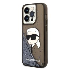 KARL LAGERFELD Glitter Karl Head - iPhone 14 Pro , must hind ja info | Telefonide kaitsekaaned ja -ümbrised | hansapost.ee