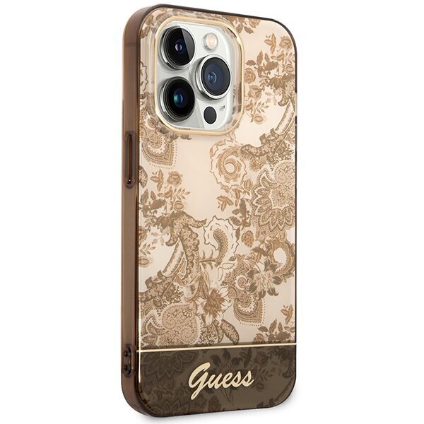 Guess GUHCP14XHGPLHC iPhone 14 Pro Max 6,7" ochre hardcase Porcelain Collection цена и информация | Telefonide kaitsekaaned ja -ümbrised | hansapost.ee