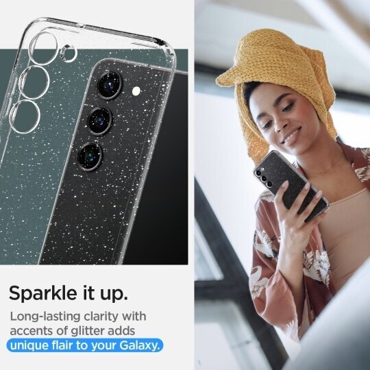 Case SPIGEN Liquid Crystal ACS05710 for Samsung Galaxy S23 - Glitter Crystal hind ja info | Telefonide kaitsekaaned ja -ümbrised | hansapost.ee