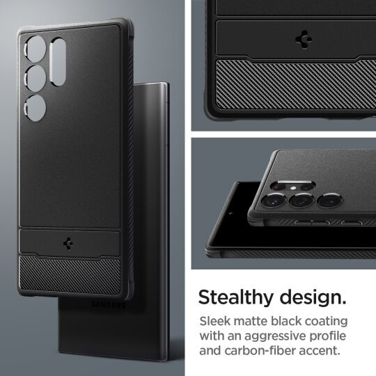 Case SPIGEN Rugged Armor ACS05613 for Samsung Galaxy S23 Ultra - Matte Black цена и информация | Telefonide kaitsekaaned ja -ümbrised | hansapost.ee